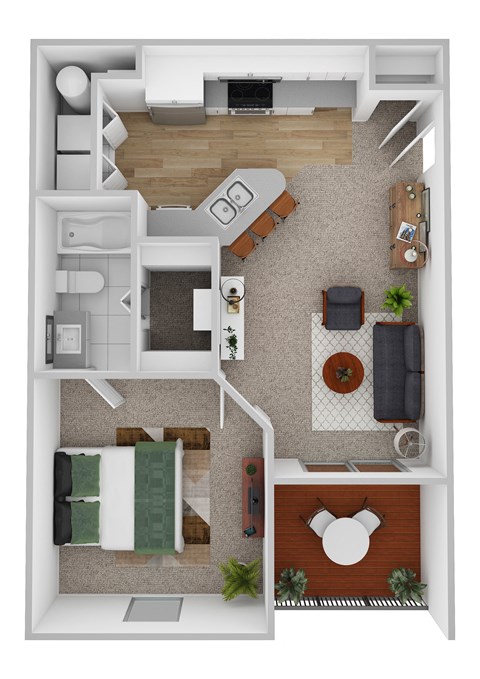 Pulitzer II floor plan at Central Park Apartments, Ohio, 43235